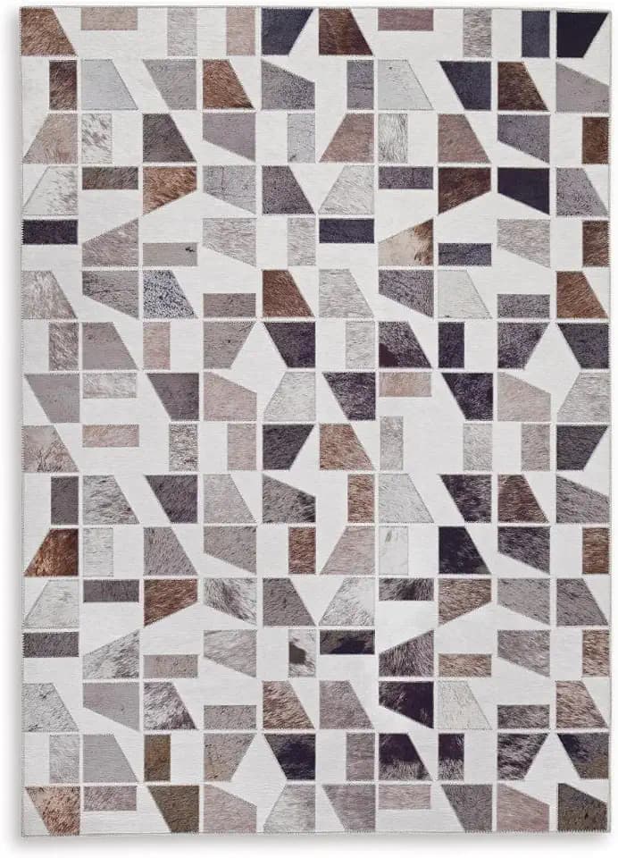 Signature Design by Ashley 5x7 Geometric Area Rug, Printed Faux Hide