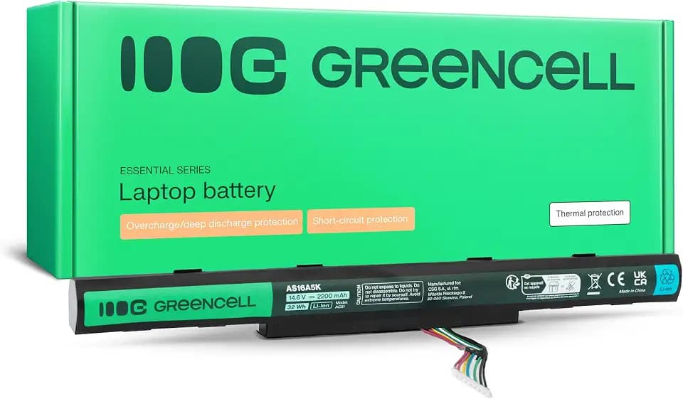 Green Cell Laptop Akku Acer AS16A5K AS16A7K AS16A8K für Acer Aspire E15 E5-575 E5-575G E5-575T E5-575TG E5-553 E5-553G F15 F5-573 F5-573G F5-573G-52M7 F5-573G-574E E17 E5-774 E5-774G E5-575T-58WH