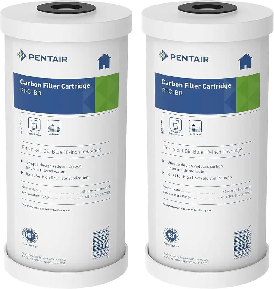 Pentair Pentek RFC-BB Big Blue 10" x 4.5" Carbon Water Filter, Pack of 2