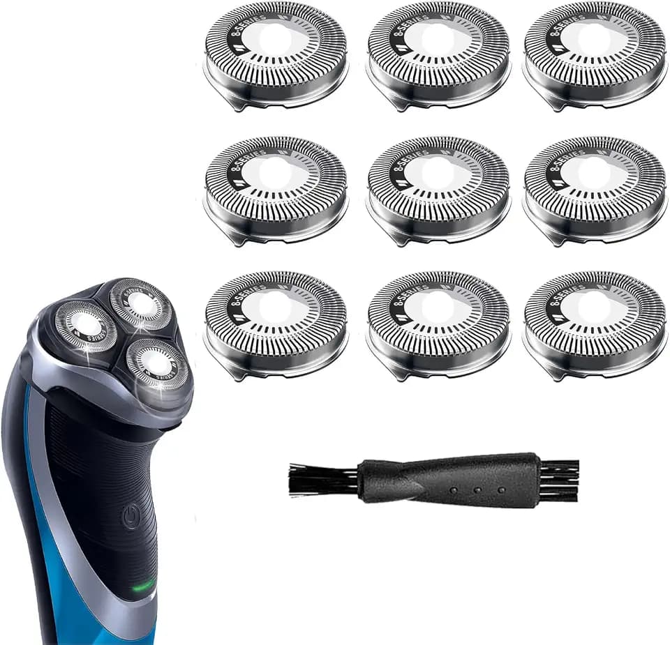 HQ8 Replacement Heads Compatible with Philips Norelco Aquatec Shaver, HQ8 Blades Fits for Philips Norelco Razor PT720 AT880 AT810, 9-pc Pack