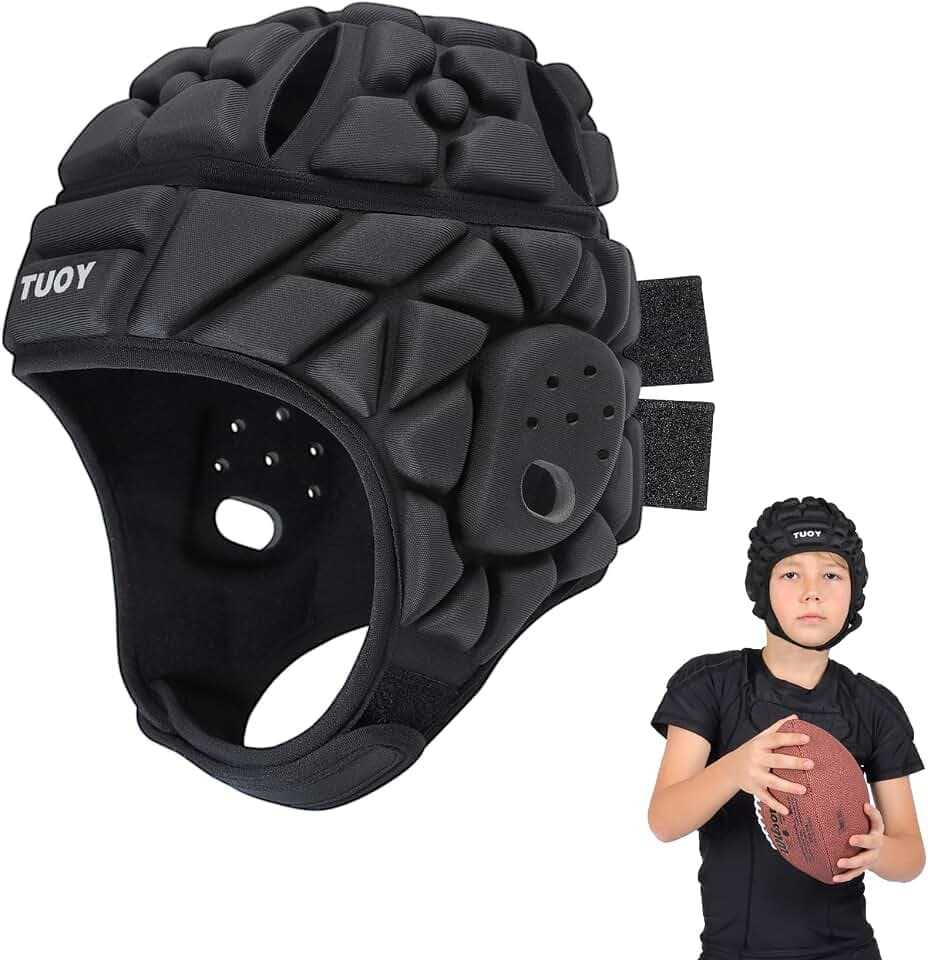 Protective Soft Shell Flag Football Helmet 7V7 Rugby Soccer EVA Foam Guardian Cap Head Protection Padded Headgear for Youth Kids Adults