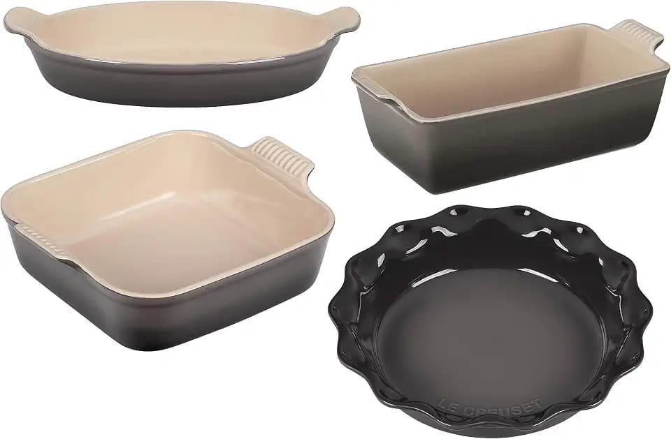 Le Creuset Stoneware 4 PC Heritage Bakeware Set, Oyster