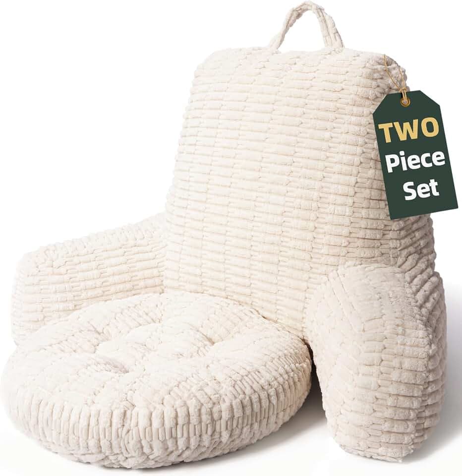 21"H Large Reading Pillow, Backrest Pillow with Floor Cushion Pillow