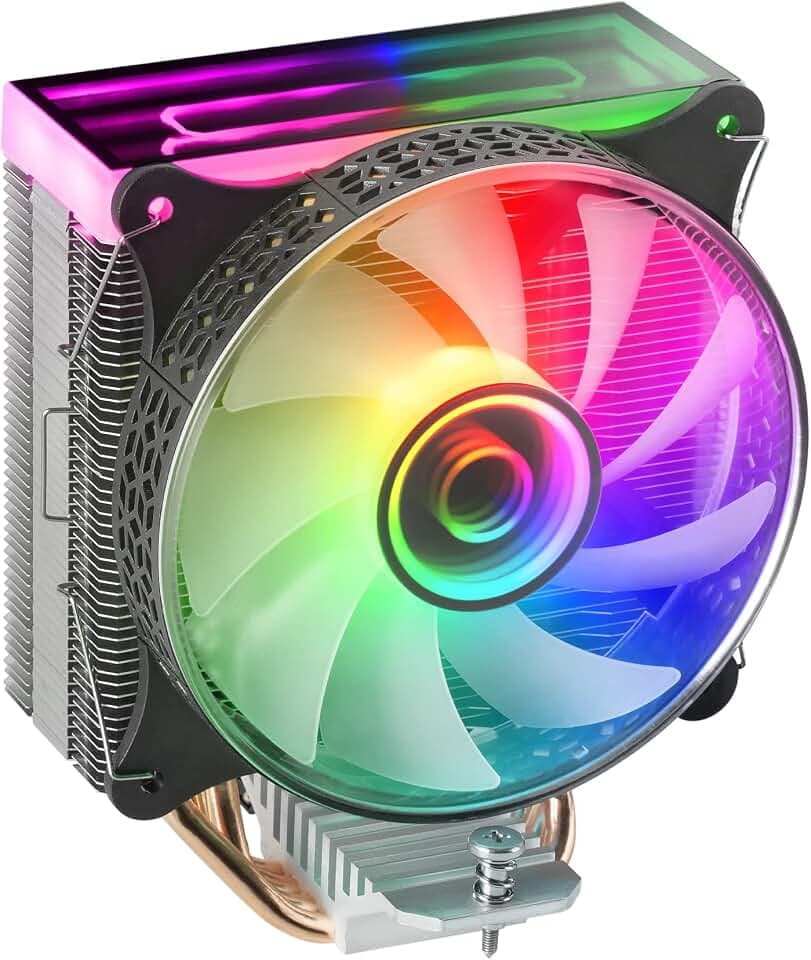 Mars Gaming MCPU-VR Schwarz, CPU Kühlkörper, Dual Infinity Mirror ARGB, 4 HCT Heatpipes, 180W TDP, Ultra-quiet PWM 12cm Lüfter