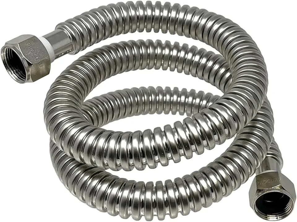 PROCURU 1-Pack 3/4" FIP x 48" (4Ft) Stainless Steel Water Heater Flex Connector, Certified Safe (6WAA48-1P)