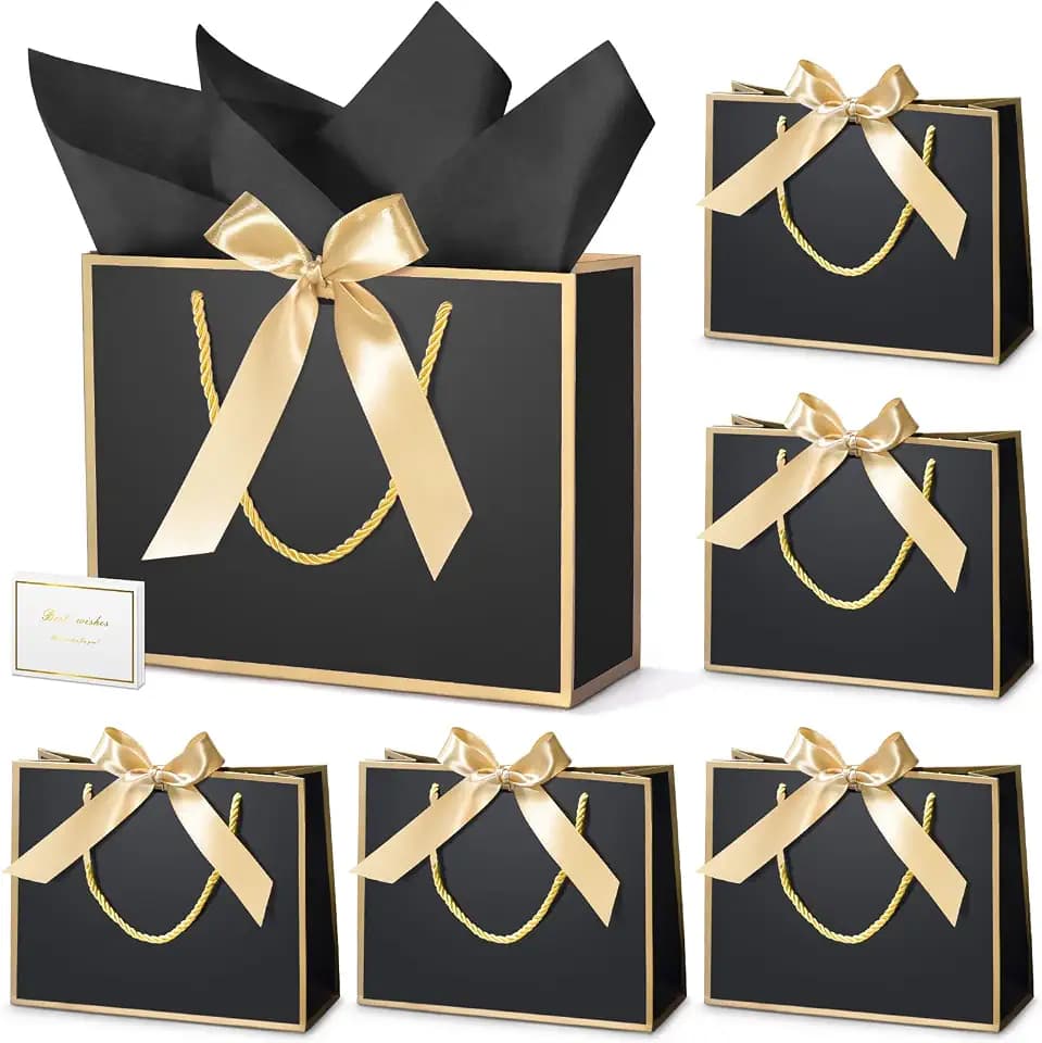 DOYIDE 30 Pcs Thank You Gift Bags with Tissue Paper & Handles, 9x7x3.1inch
