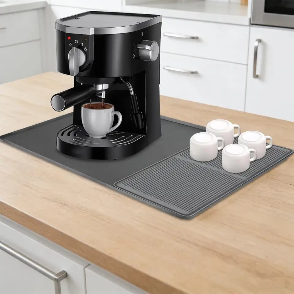 Silicone Coffee Mat Set with Removable Dish Drying Pad