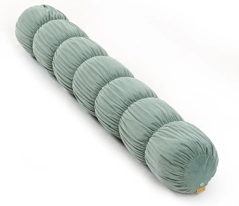Pat. Pend. Long Cylinder Pillow for Bed, 47 Inch, Green