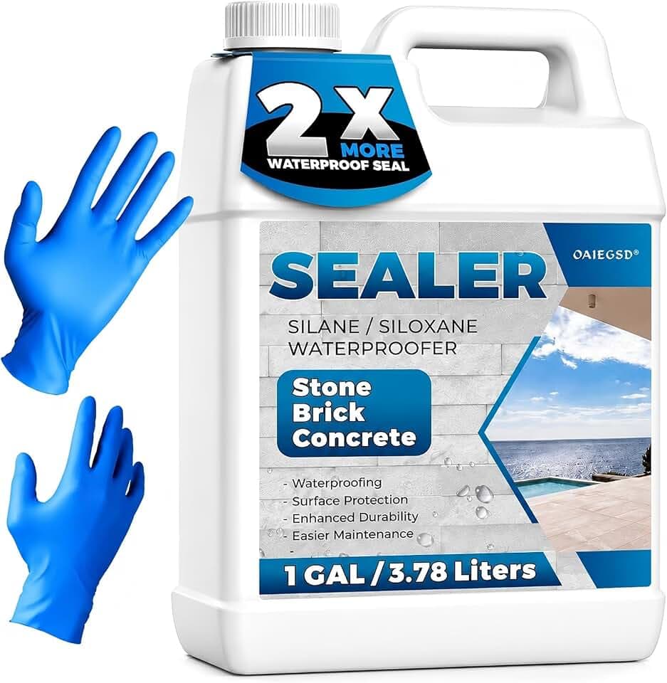 1 Gallon Concrete Sealer, Penetrating Water Repellent for Pavers & Stone