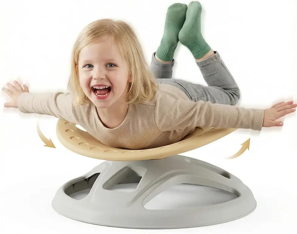 Brelley Sensory Spinning Chair for Autistic Kids, Swivel Chair, Sensory Toys Gifts for Toddlers with ADHD, Sit and Spin Toys, Training Body Coordination, Indoor & Outdoor, 3+ Years