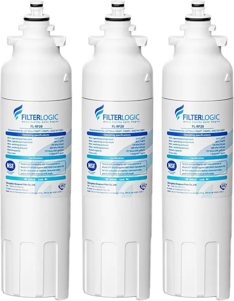 Filterlogic ADQ73613401 Water Filter, Replacement for LG® LT800P® 3 Pack