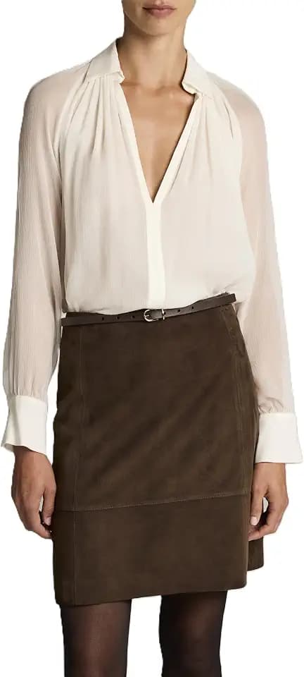 Vince Women's Sheer Gathered Blouse