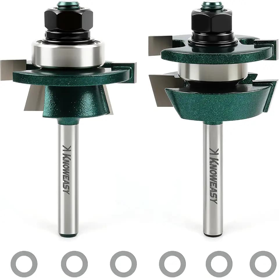 Knoweasy Shaker Style Cabinet Door Router Bit Set with 1/4 Inch Shank