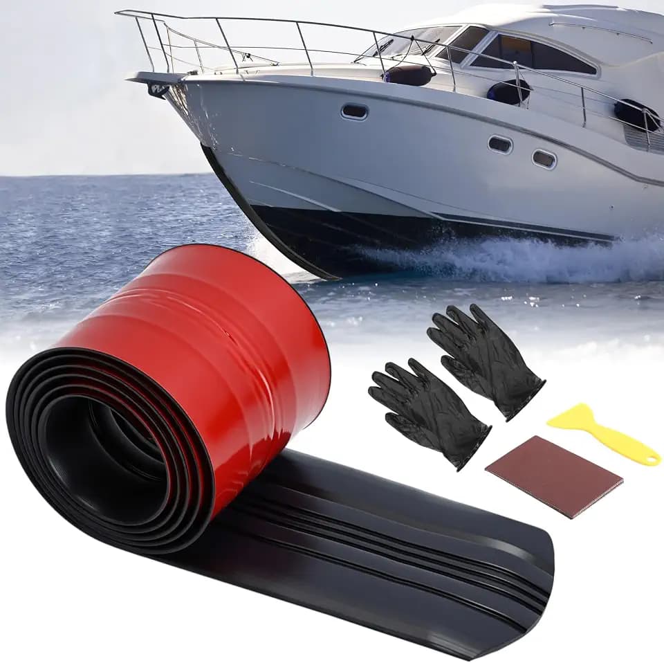 Marine Keel Protector 6in Wide, FRP Hull Keel Guard for Boats, Self-Adhesive Protection Strip with Installation Tools, Protects Against Ramps, Scratches & Rocks