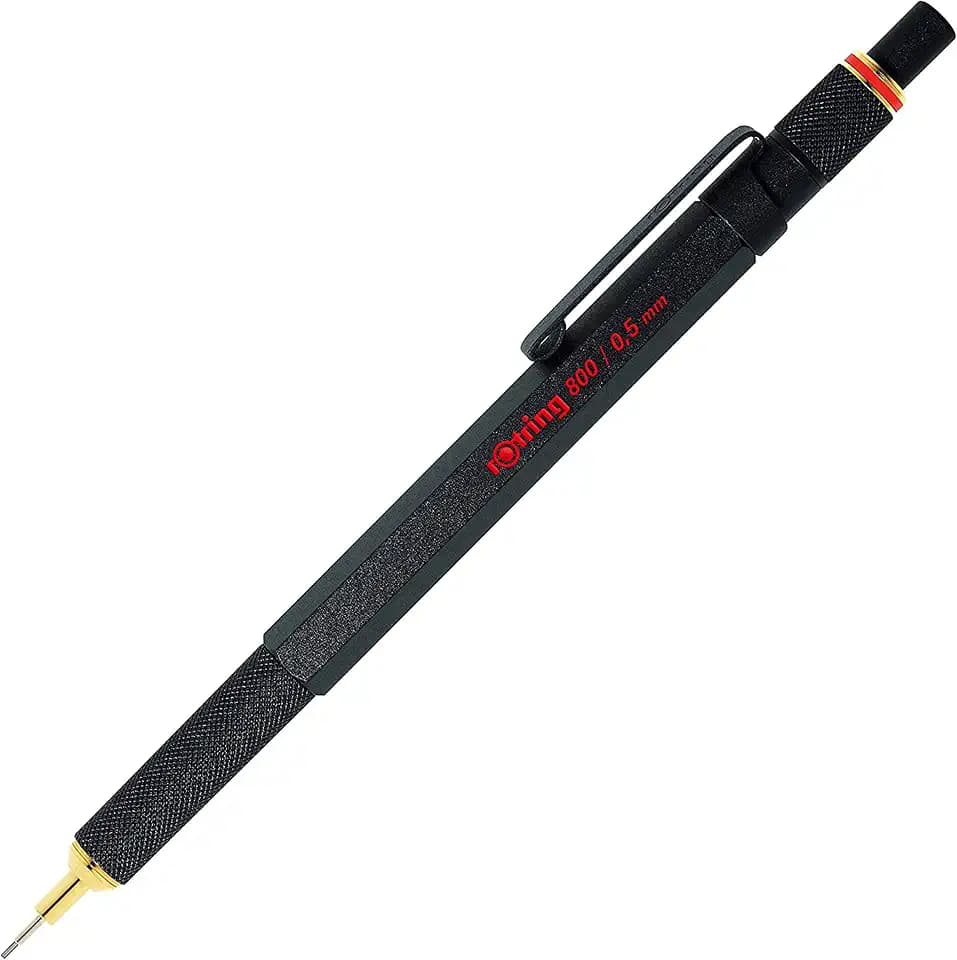rOtring 800 Retractable Mechanical Pencil, 0.5mm, Black Metal Barrel - For Drafting, Engineering, Architecture Professionals