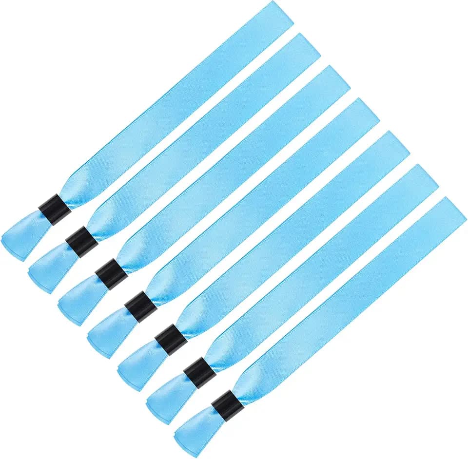 200 Pcs Cloth Event Wristband Disposable Bracelet Without Logo, Light Blue