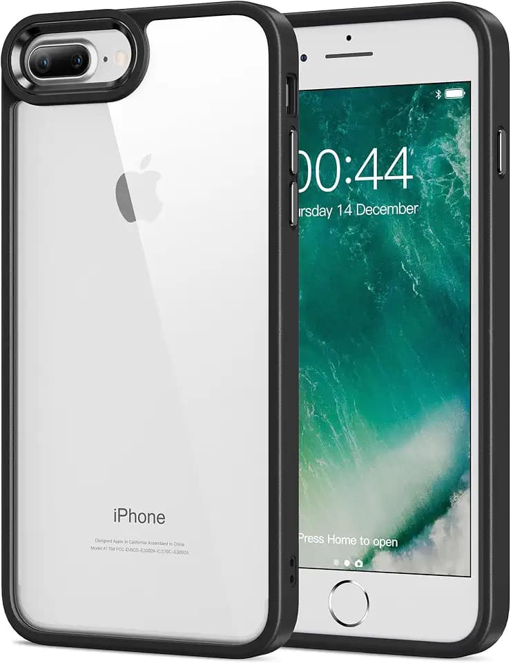 HOOMIL Hülle für iPhone 7 Plus/iPhone 8 Plus, Anti-Vergilbung, Schwarz