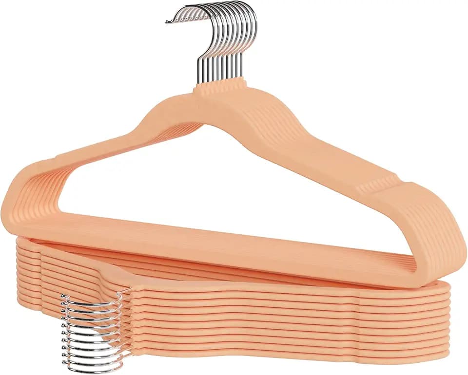 Premium Velvet Hangers 60 Pack, Non Slip Clothes Felt Hanger Heavy Duty for Coat, Premium Slim Space Saving Suit Hangers for Closet Organizer, 360° Rotating Silver Hook
