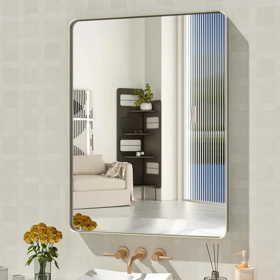 WEER Bathroom Vanity Mirror Brushed Nickel 24X32 Inch