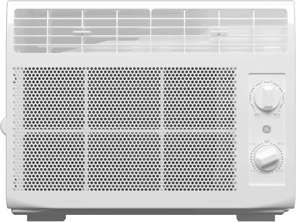 GE Window Air Conditioner 5,000 BTU AC Unit for Small Spaces up to 150 sq ft with Manual Controls & 2 Cooling Modes, Easy Install Kit, White