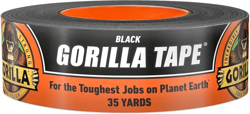 GORILLA Duct Tape, Heavy Duty and Weather Resistant, Black, 1.88" x 35 yd