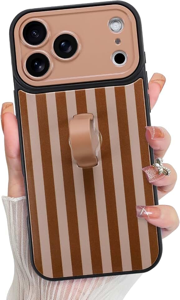 KANGHAR Compatible with iPhone 17 Pro Max Case 2025 Stripes -Brown