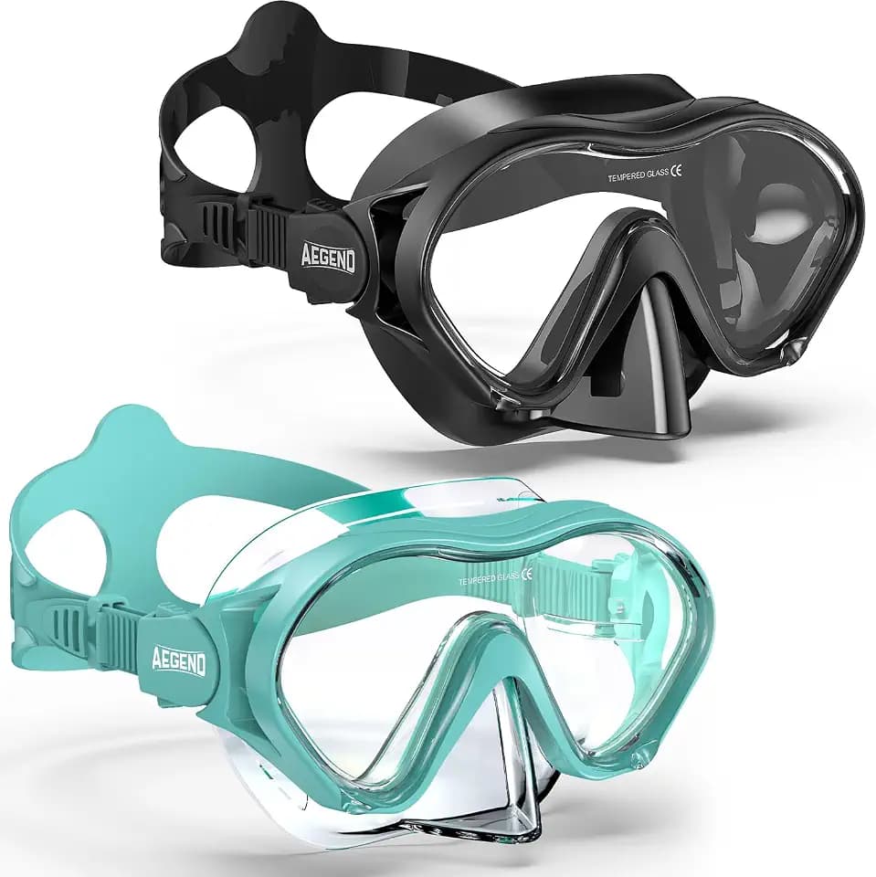 Aegend 2 Pack Kids Swim Goggles with Nose Cover, Anti Fog Diving Mask Clear View No Leak Swimming Goggles for kids 6-14