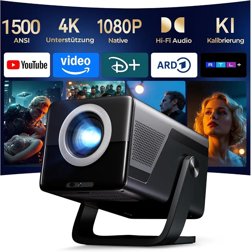 X7 Smart Beamer Native 1080P 4K-Unterstützung 1500 ANSI, Android 14