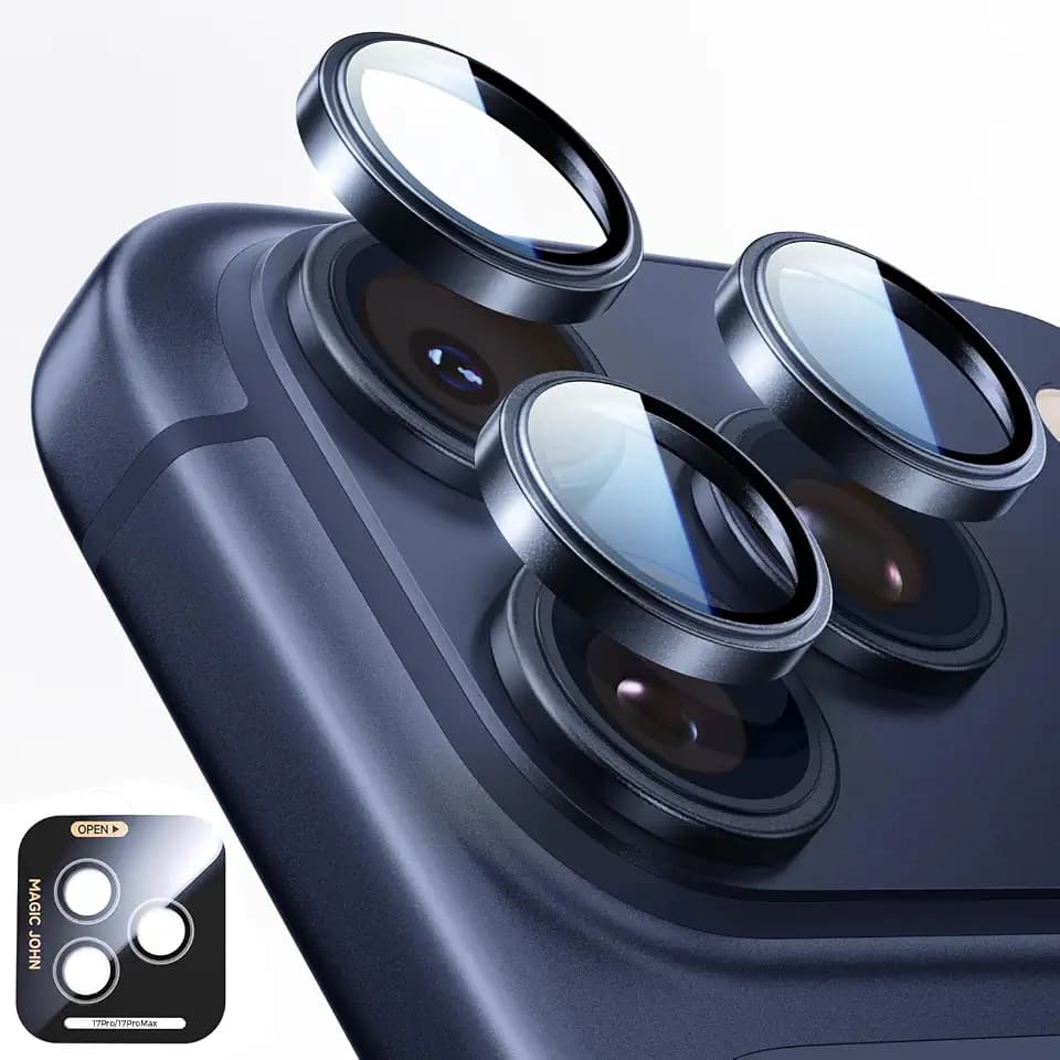 MAGIC JOHN 2 pack for iPhone 17 Pro Max/17 Pro Camera Lens Protector,Blue