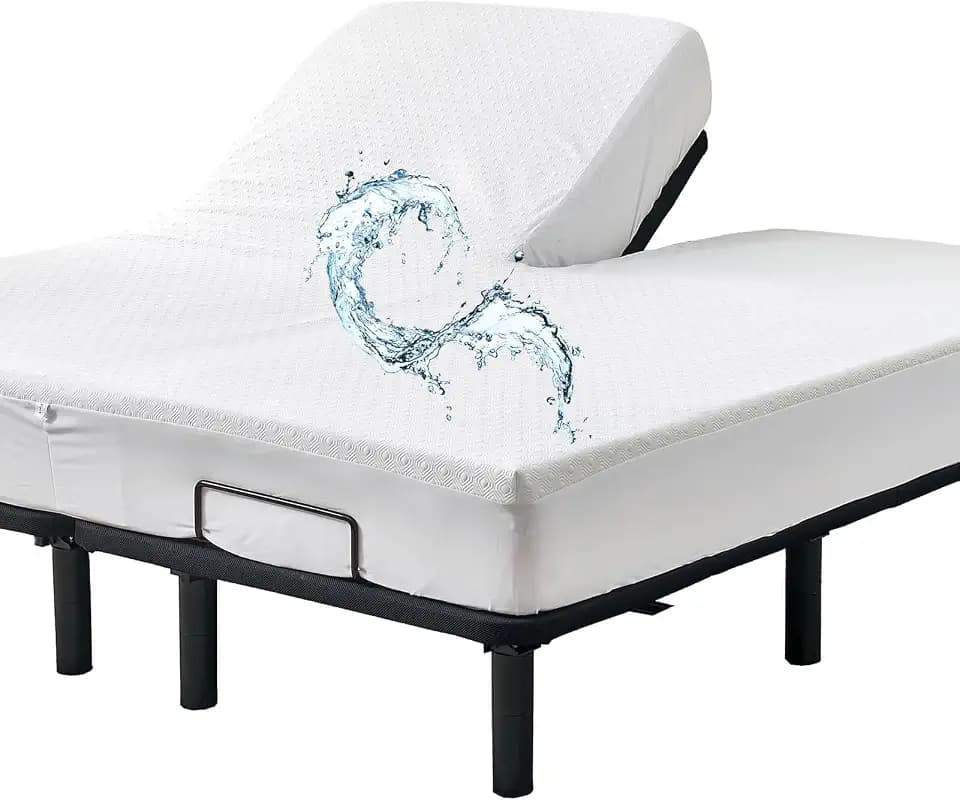 Kingnex Waterproof Split Top King Mattress Protector for Adjustable Bed