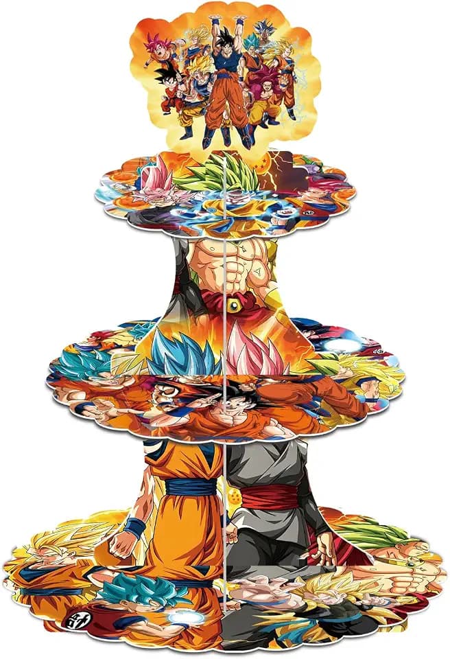 Dragol Themed Party Supplies Set: 3-Tier Cupcake Stand for Dral Birthday Decorations