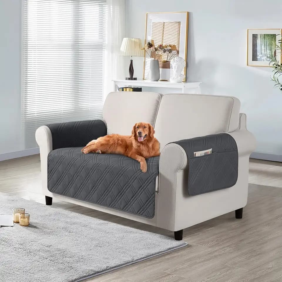 TAOCOCO Waterproof Loveseat Covers for Dogs, Non Slip Couch Cover, 2 Seater