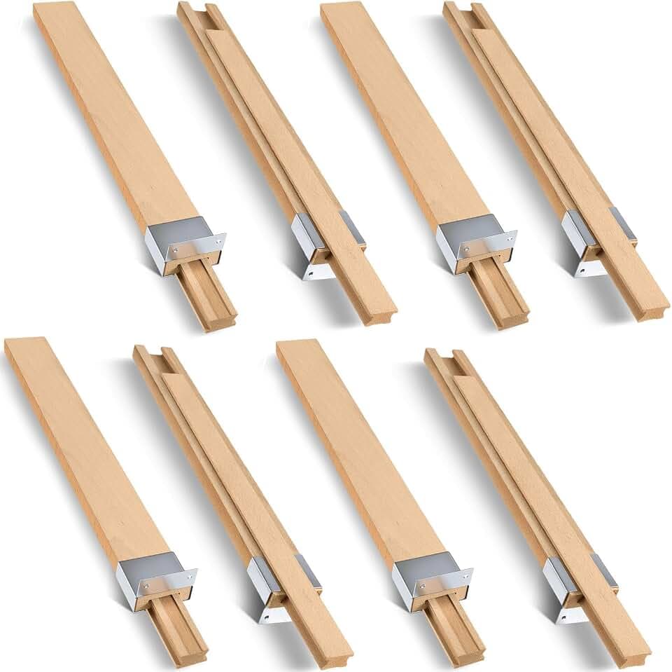 Maitys 8 Pcs Wood Drawer Slides, 15-3/4 Inches Bottom Mount Center Guide