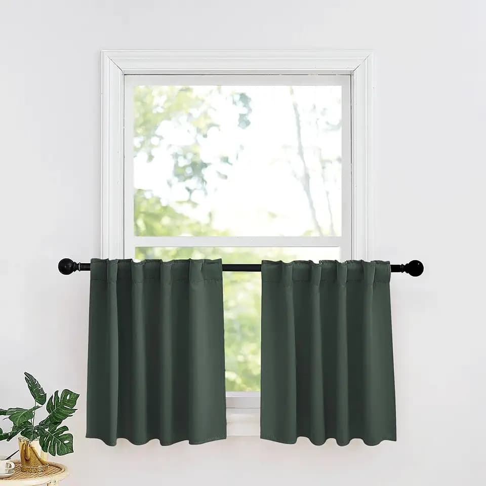 RYB HOME Small Window Curtains, Blackout Curtains for Kitchen Bathroom