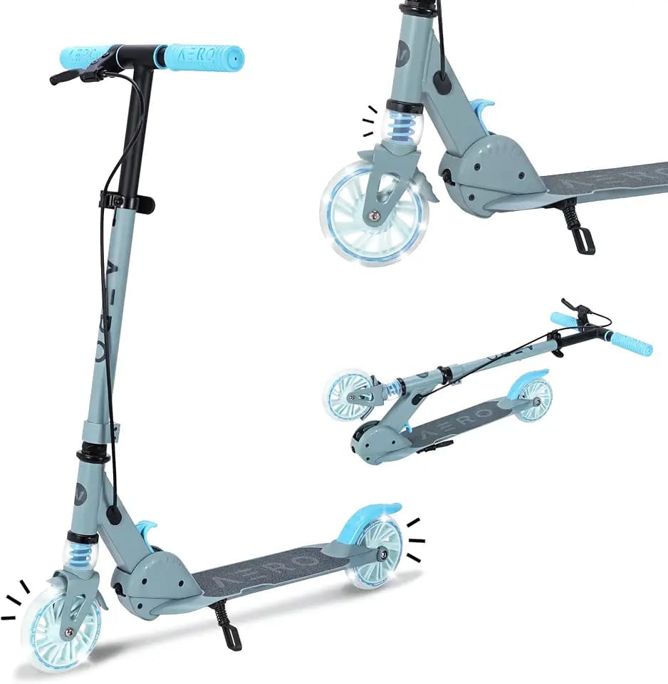 AERO MOBILITY Two-Wheel Kick Scooter for Kids 5-8 with Dynamic RGB Lights