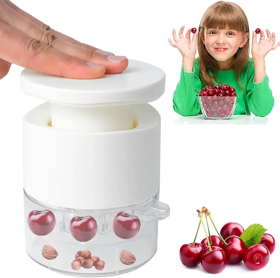 Cherry Pitter Tool 7-in-1, Portable Cherries Seed Remover, Fruit Pit Core Remover for Make Fresh Cherry Dishes, Cherry Pie and Jam and Cocktail Cherries