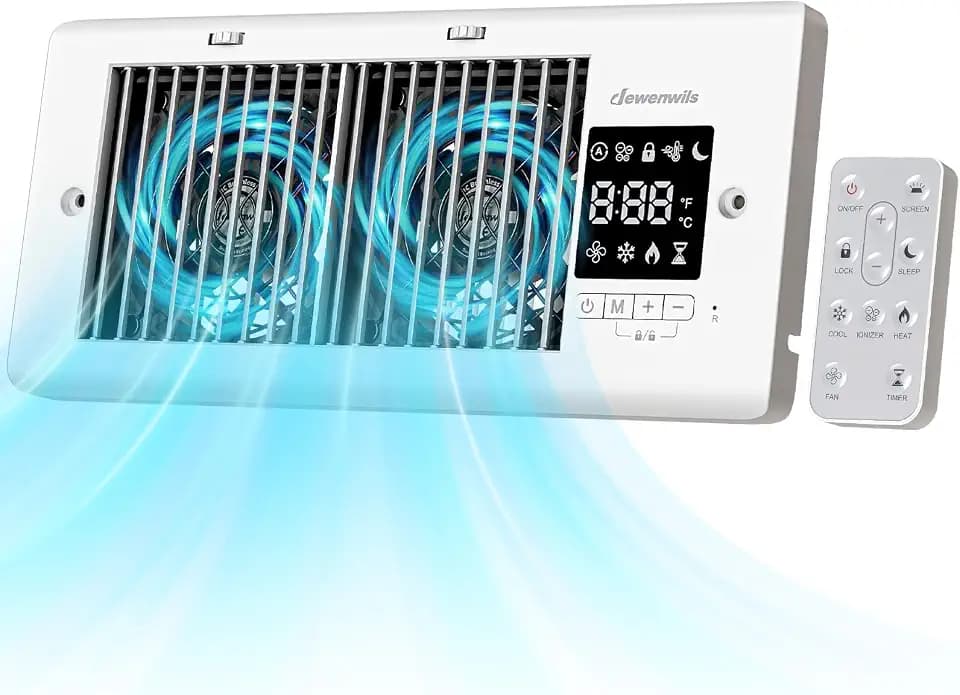 DEWENWILS Quiet Register Booster Fan, 4" x 10" Register Holes,140 CFM