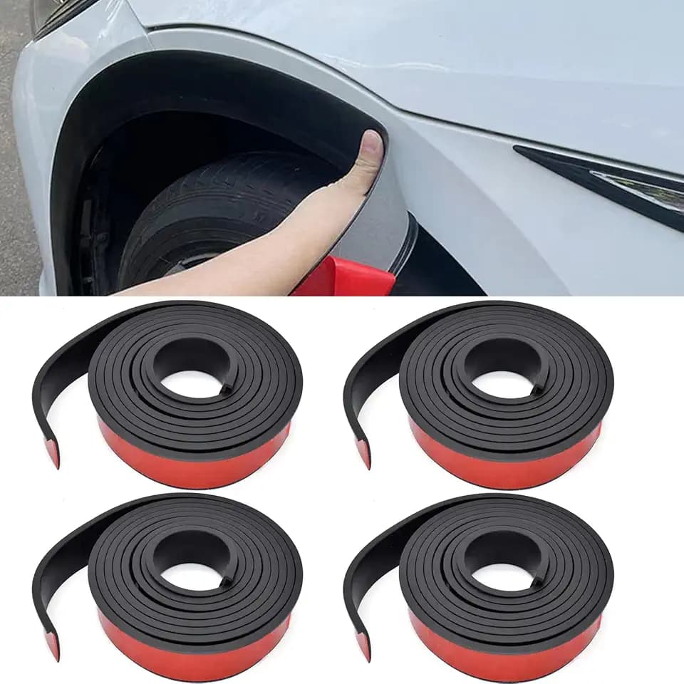 1,5m Universal Mudguards, 4 Stück Selbstklebend Kotflügelverbreiterung, Radlauf Verbreiterung, Radlauf Schutzleisten aus PVC, Radabdeckung für Auto-Protektor und Dekoration