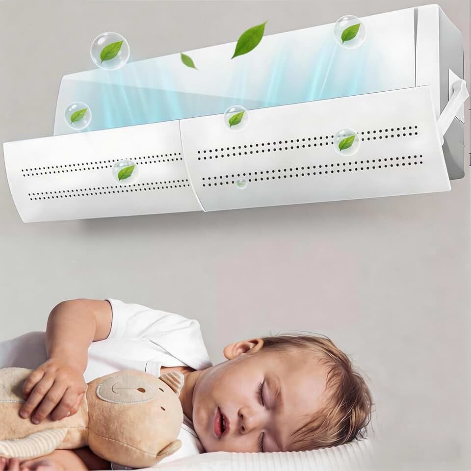 Klimaanlage Windabweiser,Windabweiser für Klimaanlage,Universal Einziehbare Verstellbarer Windabweiser,für Wandmontierte Klimaanlage Zuhause/Büro,ältere Menschen,Babys,Schwangere Frauen