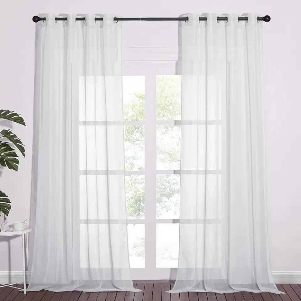 NICETOWN Soft Voile Sheer Curtains for Bedroom, Grommet Elegant Lightweight Window Drapes Airy & Breathable for Farmhouse/Living Room, 2 Panels, Light Grey, W54 x L90