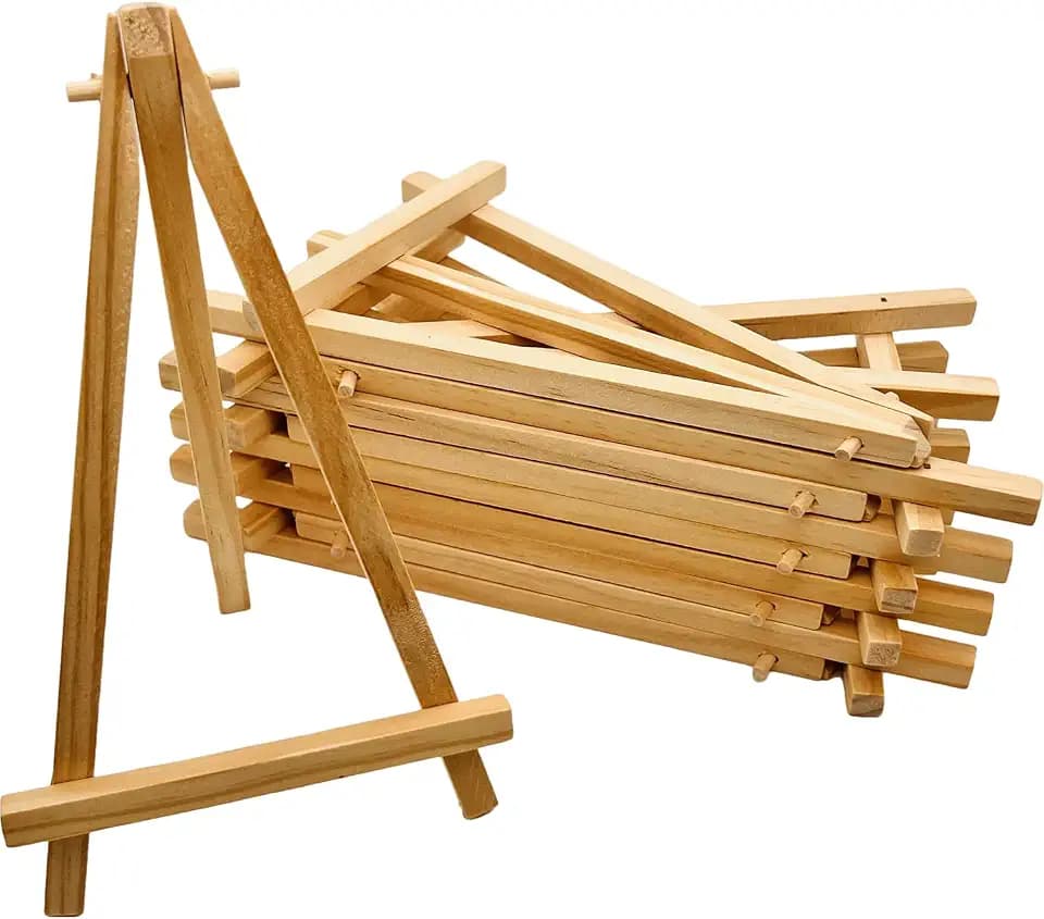 10 Pcs 7.5 Inch Mini Wood Display Easel, Tabletop Easels