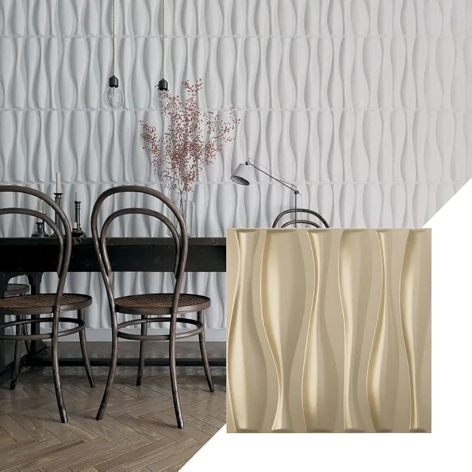 Ekena Millwork 19 5/8"W x 19 5/8"H Fairfax EnduraWall Decorative 3D Wall Panel, Metallic Champagne Mist (Covers 2.67 Sq. Ft.