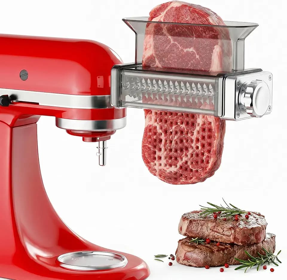 Focollk Meat Tenderizer Attachment for KitchenAid, 3 Settings(10/12.5/15mm)