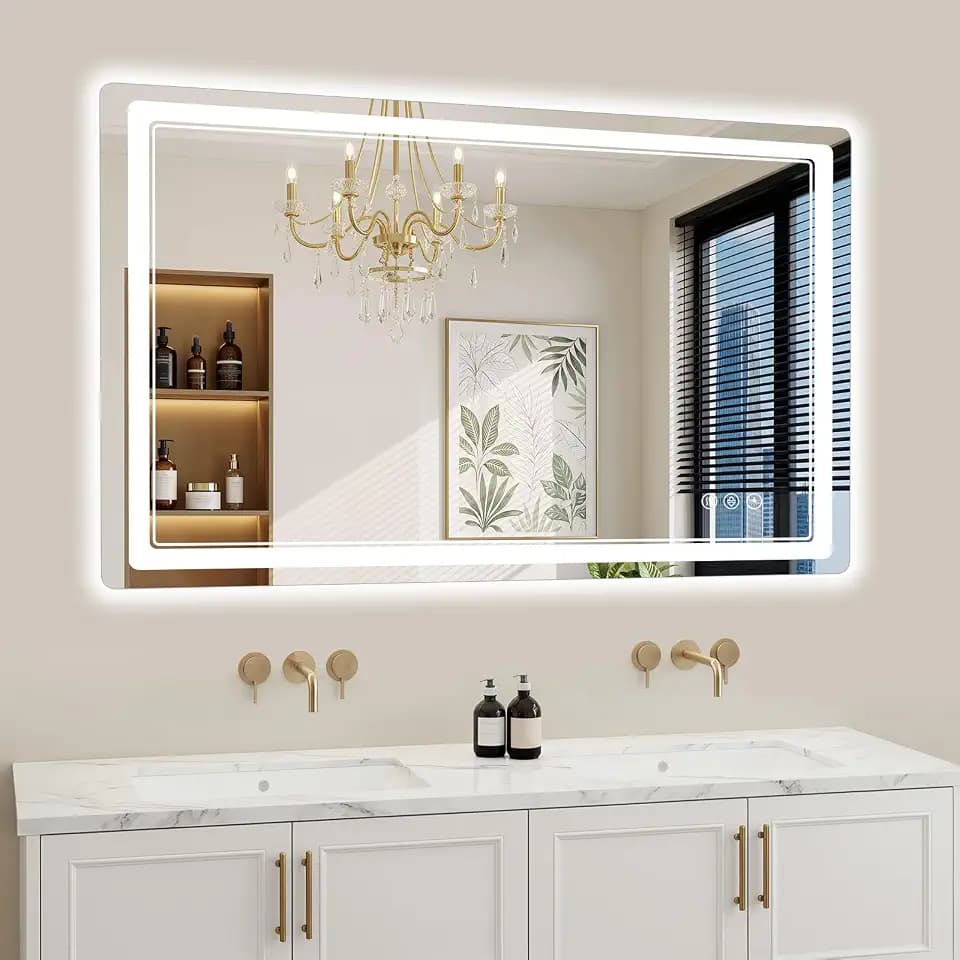 24"x48" LED Bathroom Mirror with Lights, Backlit + Front Lit, Anti-Fog, Lighted Bathroom Mirror for Wall, HD Shatterproof Tempered Glass, Dimmable, Memory Function (Horizontal/Vertical)