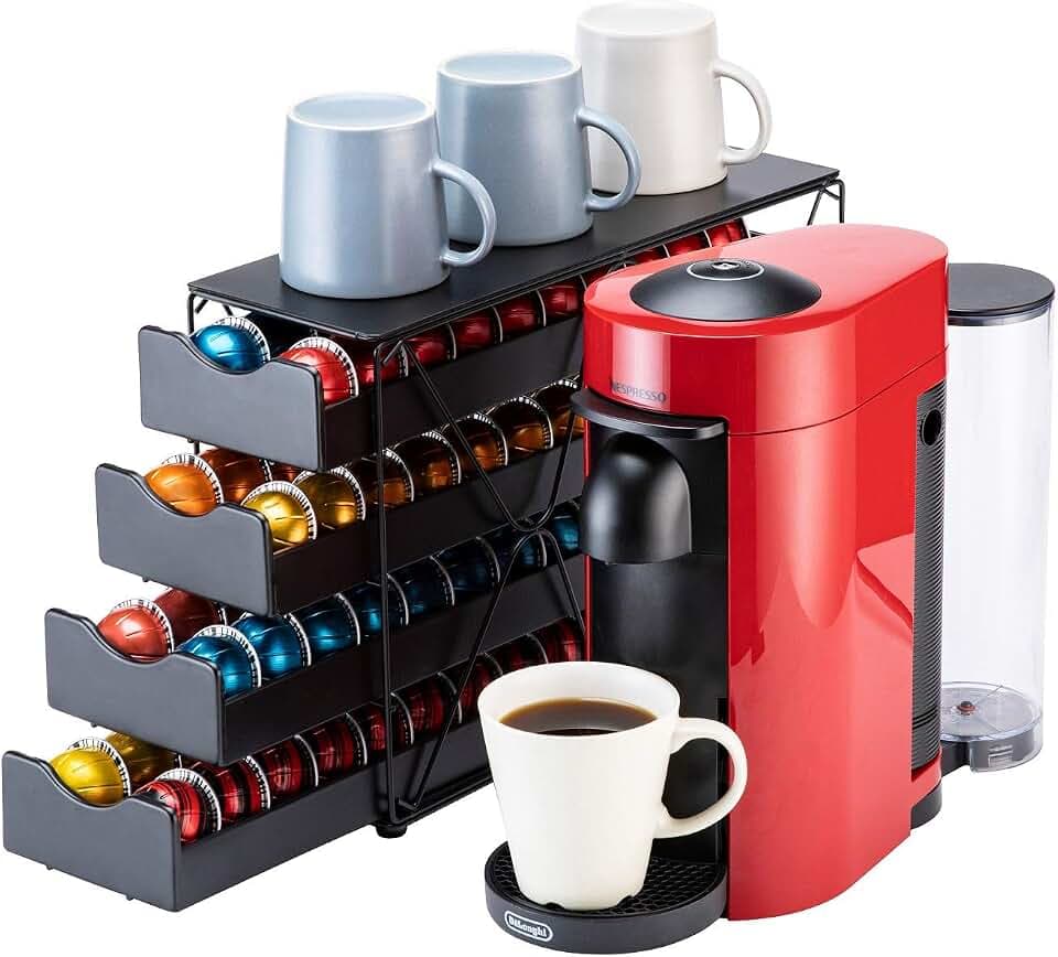 FlagShip Nespresso Pod Holder 80 Large Vertuo Pods Capacity 4 Tier