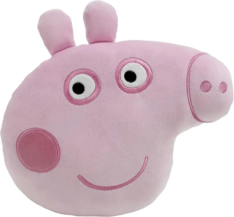 Northwest Peppa Pig Peppa Smiles Cloud Pillow 12" – Plush Kids Stuffed Toy, Cartoon Character, Bedroom Decor, Gift for Girls & Boys