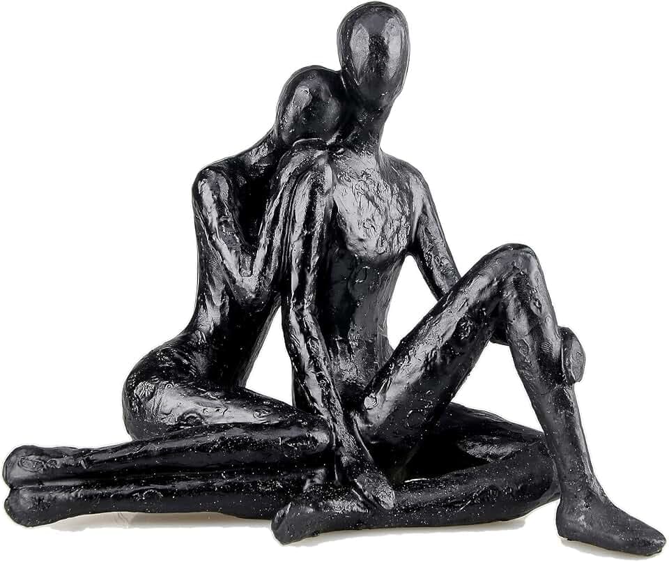 Large Black Lovers Couples Figurines and Statues Vanlentines Gift