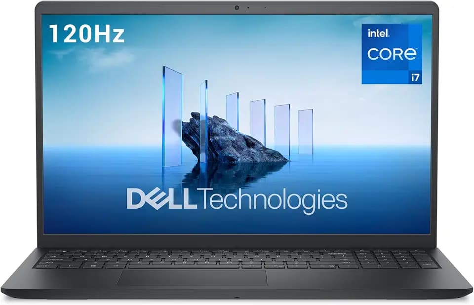 Dell 15 Laptop DC15250, 15,6" FHD 120 Hz, i7-1355U, Win 11 | 16 GB DDR4 RAM, 512 GB SSD, Intel UHD Graphics, entspiegelt, QWERTZ, Carbon Black