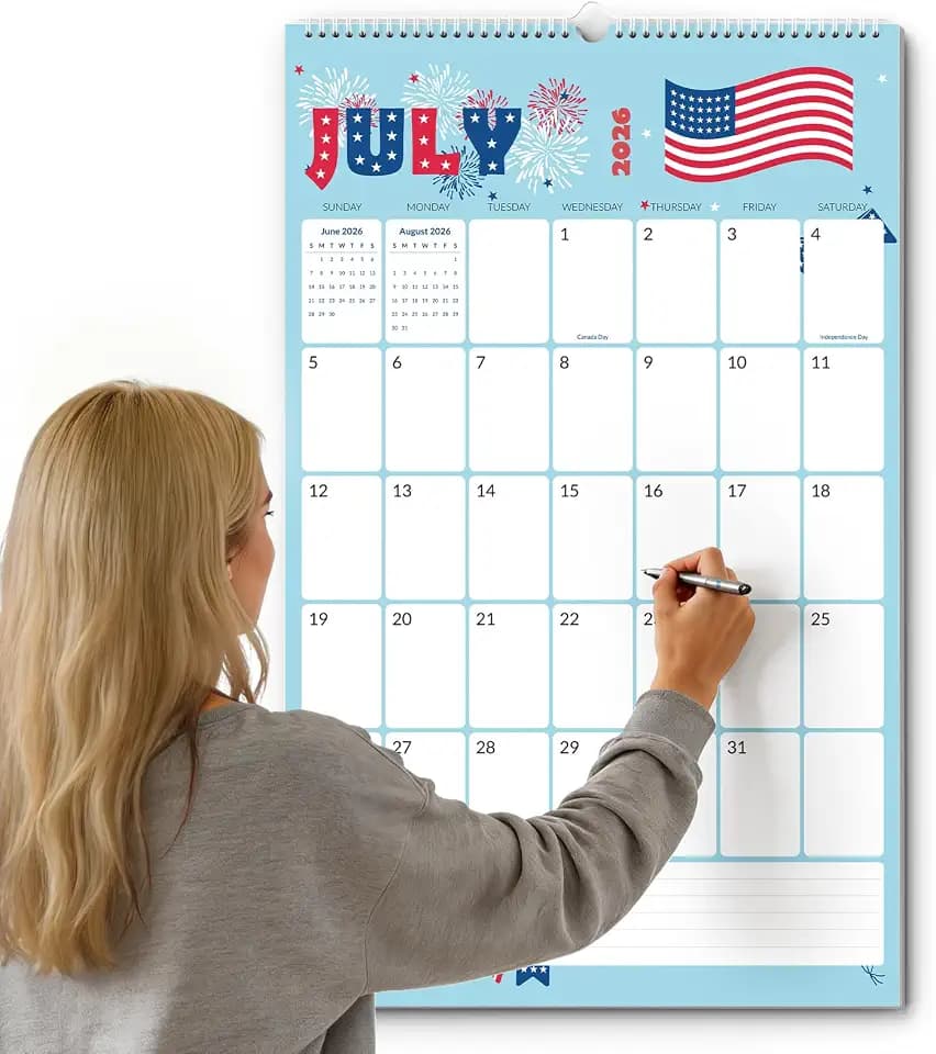 SUNEE 2026-2027 Wall Calendar Extra Large 17"x27", 21 Month July Calendar (Ends March 2028),Vertical Monthly for Wall, Cute