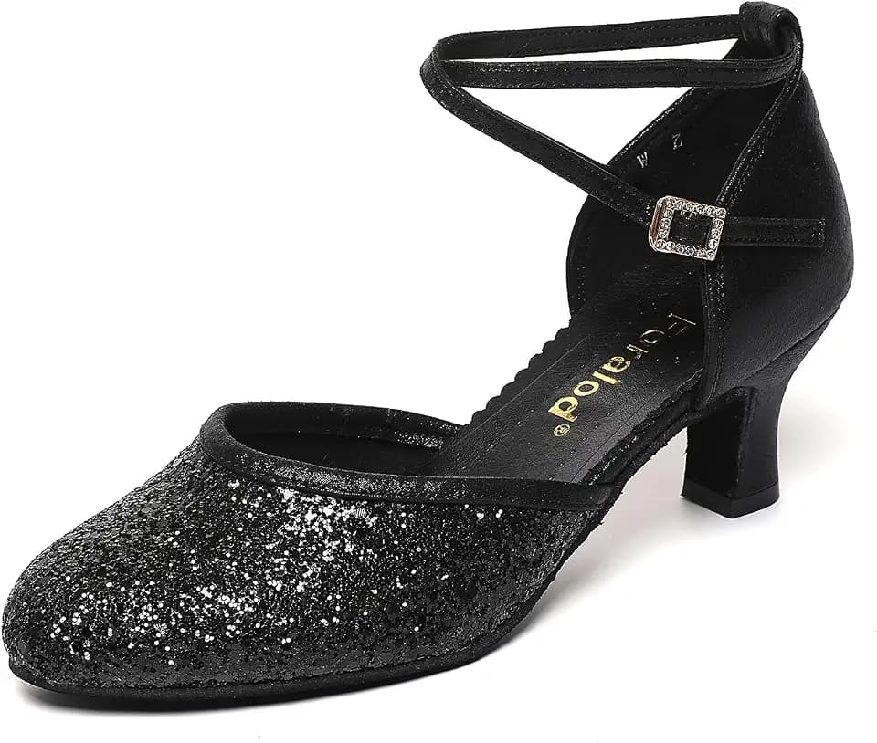 Character Shoes for Women, Woman Ballroom Dance Shoes, 1920s Flapper Shoes, Latin, Salsa, Party Dress Shoes Low Heels, Ankle Strap Pumps